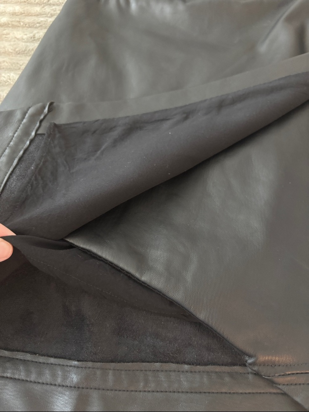 Anthropologie Black Faux Leather Mini Dress - Picture 13 of 16